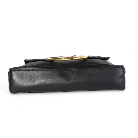 Stella McCartney Black Vegan Leather Nina Fold-Over Frame Bag - Picture 4 of 6